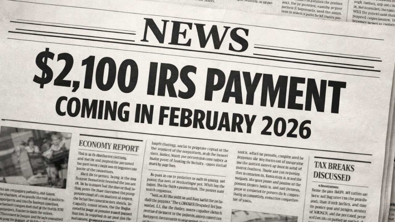 $2,100 IRS Payment Coming in February 2026: Deposit Timeline Now Announced